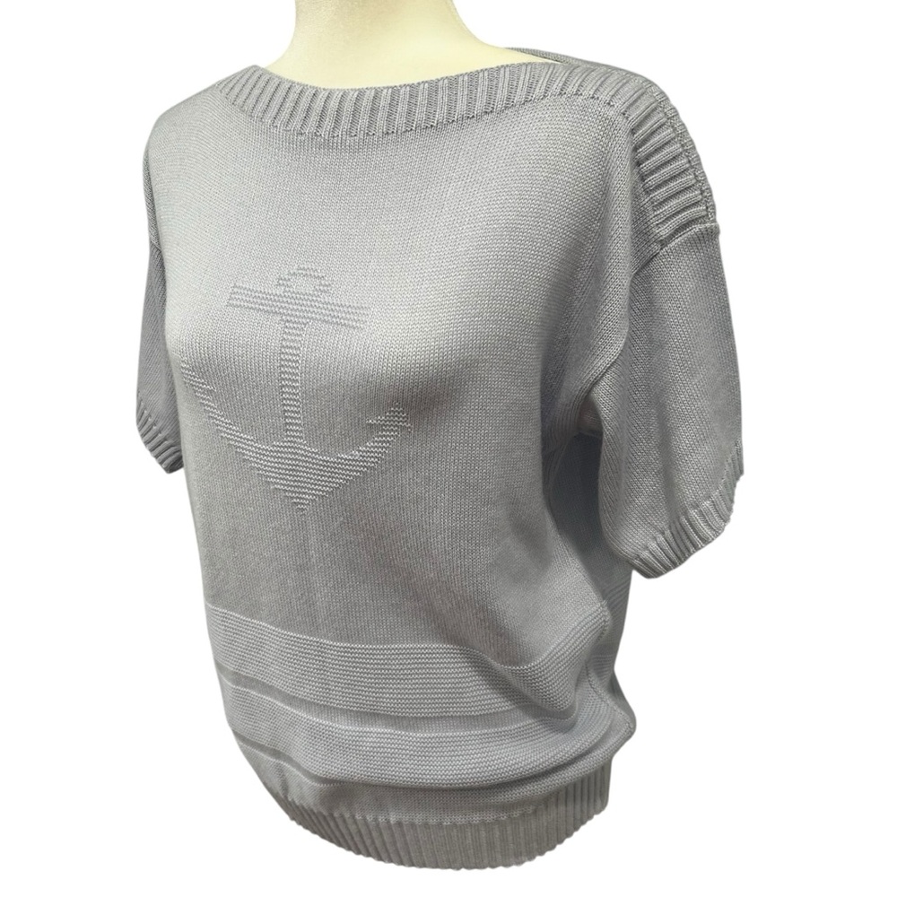 Vintage sweater women’s size medium nautical light blue classic preppy pullover